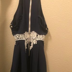 Navy blue/lace romper